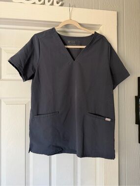 Figs Navy V-Neck Scrub Top
